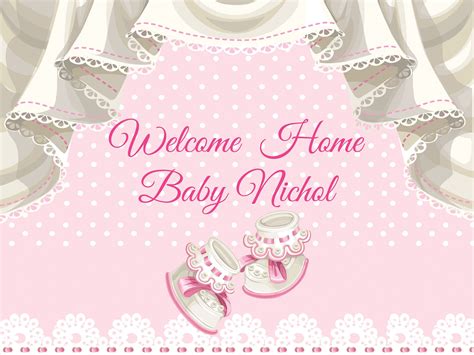 Large Welcome Home Baby Banner Baby Shower Banner Baby Girl