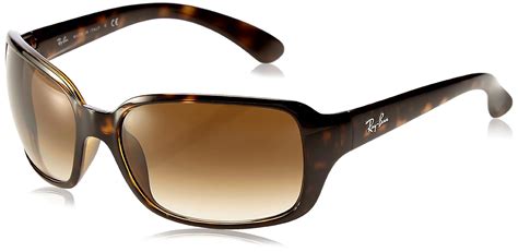 Ray Ban Womens Rb4068 Rectangular Sunglasses Brown 71051 Light