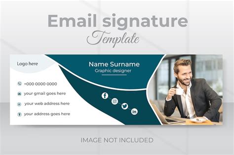 Premium Vector Modern And Minimalist Email Signature Or Email Footer Template Design And White