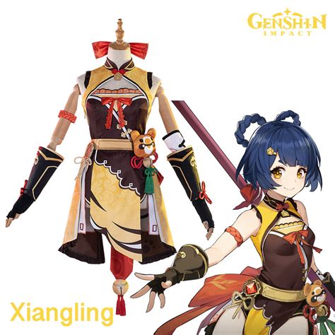 Gvavaya Game Cosplay Genshin Impact Xiangling Cosplay Costume Gvavaya