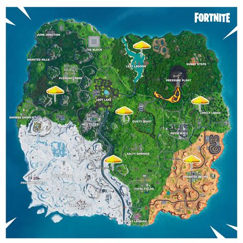 Fortnite Rebondir Sur Un Parasol De Plage G Ant Dans Plusieurs