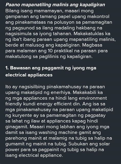 Ano Ano Ang Kailangang Gawain Upang Mapanatili Ng Maayos Ang Ating