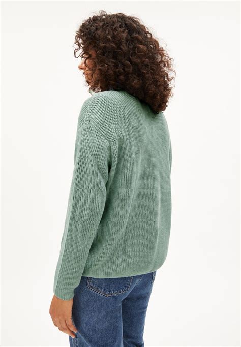 Pull Maille Col Rond Vert Menthe En Coton Bio Nuriellaa Lint Femme