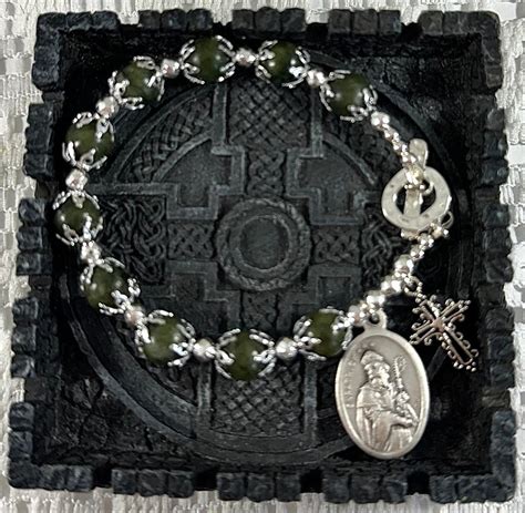 St Patrickst Bridget Connemara Marble Rosary Bracelet Irish Connemara Marble Rosary Single