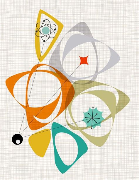 Abstract Mid-century Modern, Wall Prints, Colorful Midcentury, Retro ...