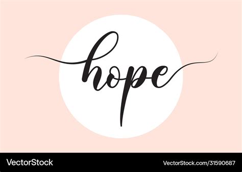 Hope word handwritten with custom calligraphy Vector Image