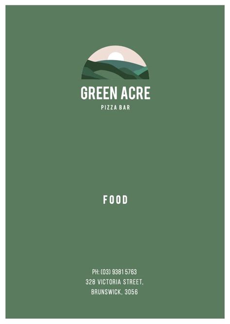 Our Menus Green Acre Pizza Bar