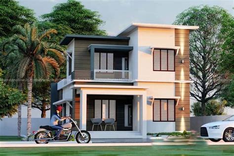 Elegant Flat Roof Duplex Home Design Bhk Duplex Home Construction