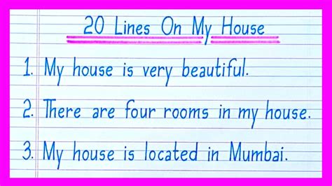 20 Lines On My House In English Essay On My House In English My House