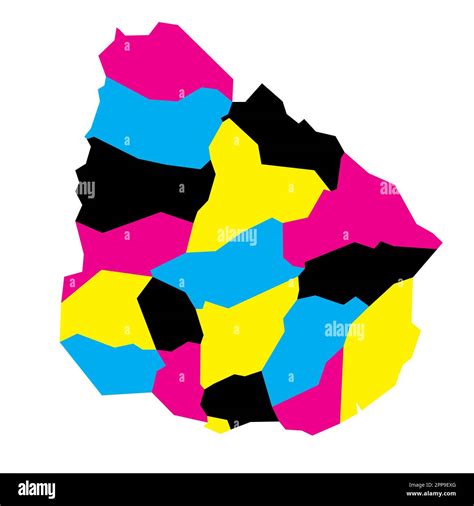 Uruguay Political Map Of Administrative Divisions Departments Blank