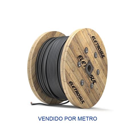 Cabo de Cobre Flexível 6mm HEPR 1Kv Preto Corfio Eletrosul Materiais