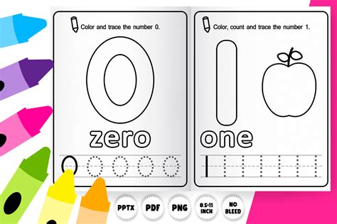 Preschool Numbers 0 10 Tracing Worksheet Graphic By Abellapublishing