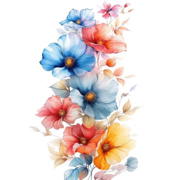 Lovely Colorful Flowers, Flower, Nature, White PNG Transparent Image ...