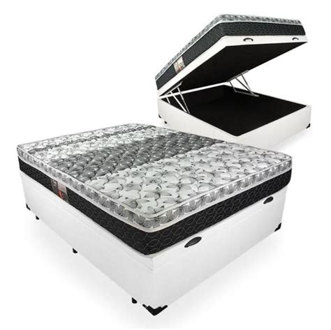 Cama Box Baú Casal Colchão De Molas Castor Class Tecnopedic