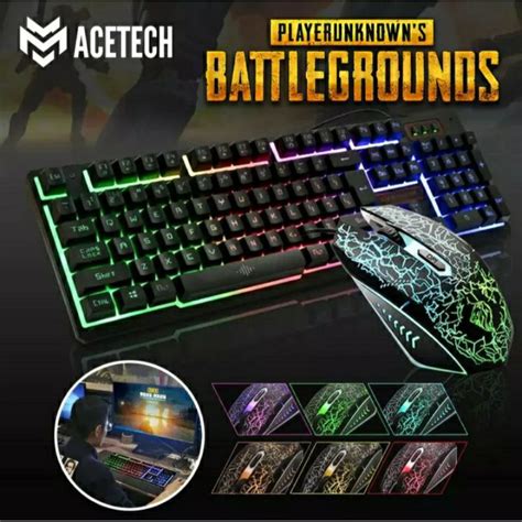 Jual Keyboard Mouse Gaming Combo LED Waterproof Acetech K13 For PC