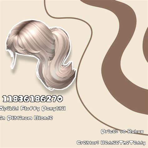 Spiked Fluffy Ponytail In Platinum Blonde Roblox Do Not Repost