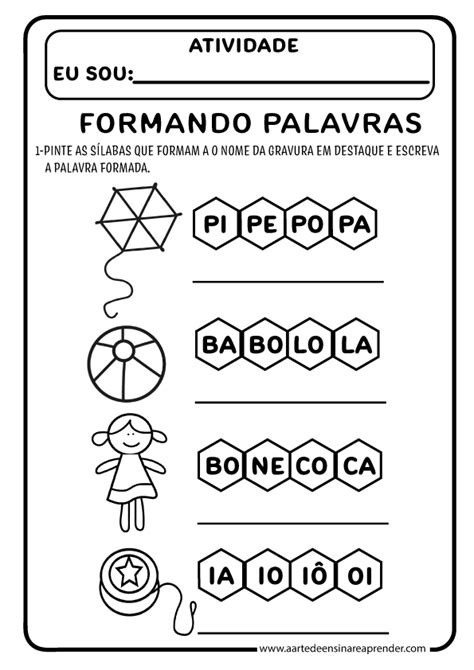 ATIVIDADE PRONTA FORMANDO PALAVRAS A Arte De Ensinar E Aprender