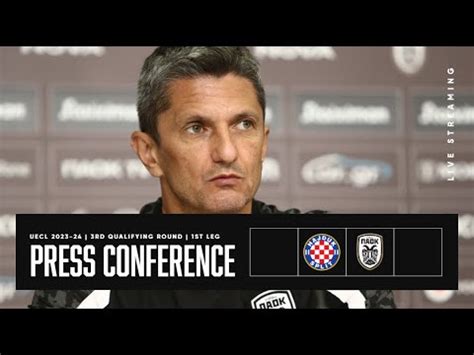 Press Conference Hajduk Split Vs PAOK FC Live PAOK TV YouTube