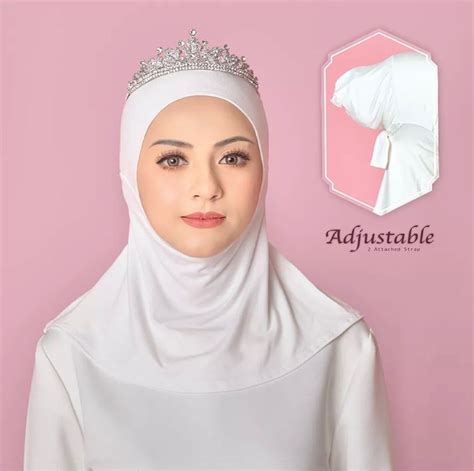 Crown Cantik Bawal Queen NIKAH TUNANG End Curve Bucu Bulat Off White