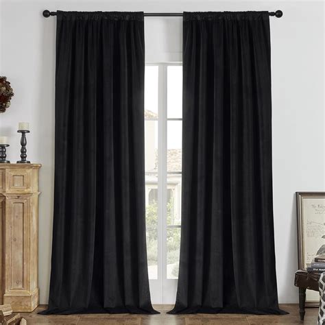 Amazon Joydeco Black Blackout Curtains Inch Length