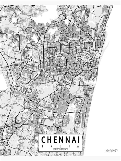 Chennai City Map Of India Light Poster By Demap In 2022 City Map