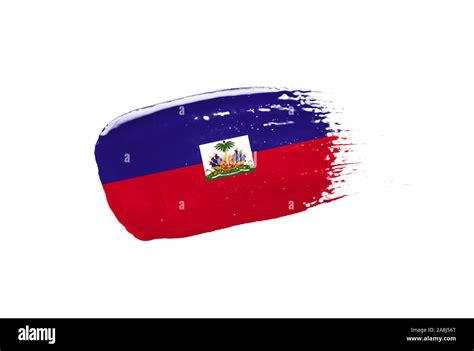 Brush Painted Haiti Flag Hand Drawn Style Stock Photo Alamy