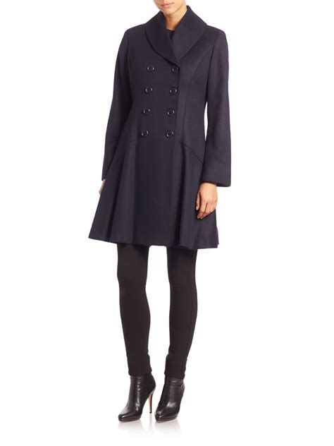 Lyst Sofia Cashmere Wool And Cashmere Double Breasted Princess Coat In Blue