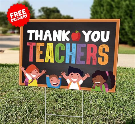 THANK YOU TEACHERS Lawn Yard Sign Back to School First - Etsy