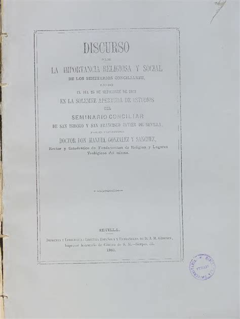 Pdf Discurso Sobre La Importancia Religiosa Y Social De Los