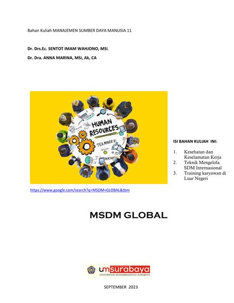 Pdf Manajemen Sumber Daya Manusia Global