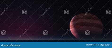 Sci Fi Colorful Cloudscape Sky Background With Jupiter Planet 3d