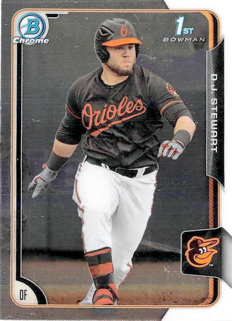 D J Stewart Baseball Card Rookie 2015 Topps Bowman Chrome 146