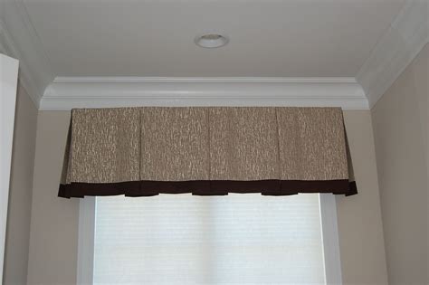 Board Mounted Box Pleated Valance With 3 Contrasting Accent Band Box Pleat Valance Box