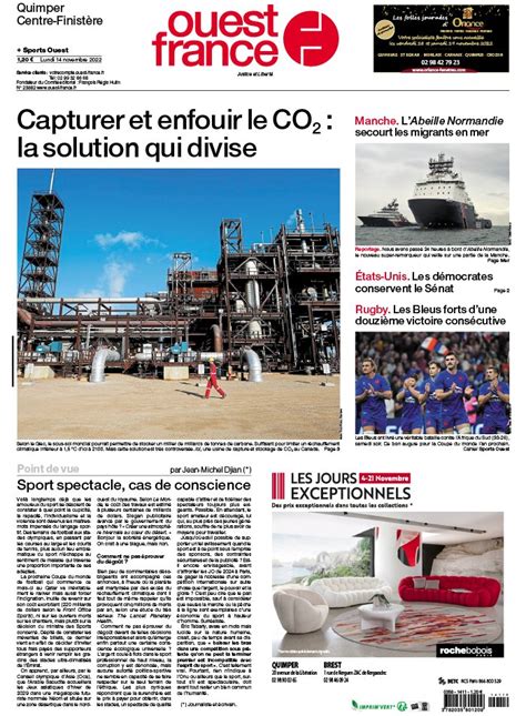 Ouest France N20221114 du 14 novembre 2022 à télécharger sur iPad