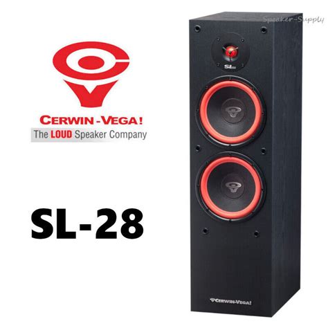 4 Cerwin Vega SL 28 Dual 8 2 Way Floor Tower Speakers 300 Watts Set Of