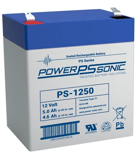 PS 1250 F2 Power Sonic SLA Sealed Lead Acid Hawk Electronics