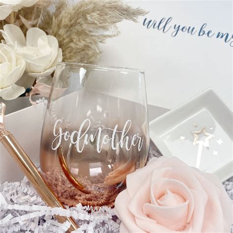 Home Living Madrina Wine Glass Godmother Glass Will You Be My