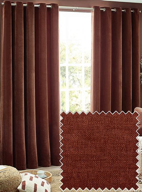 Yard Nutmeg Heavy Chenille Velvet Eyelet Curtains Home George At Asda