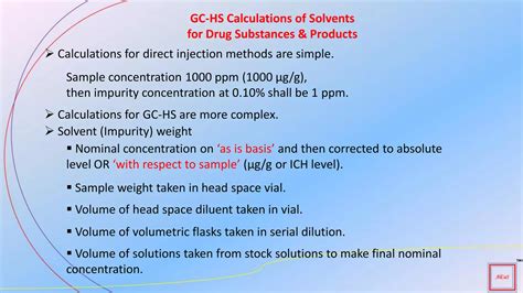 Residual Solvent Analysis Part 1 Gc Head Space Calculations Of