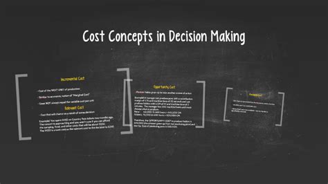 Cost Concepts In Decision Making By Kayla Nordgren On Prezi