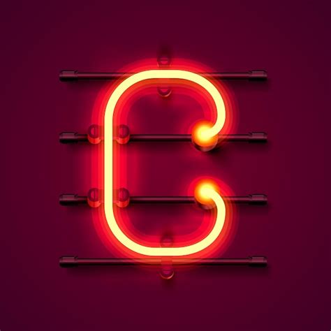 Premium Vector Neon Font Letter C Art Design Signboard Vector