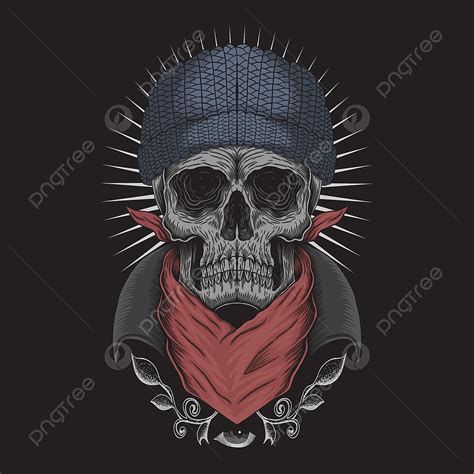 Skull Bandana Vector Hd PNG Images, Skull Bandana Vector Illustration, Art, Background, Bandana ...