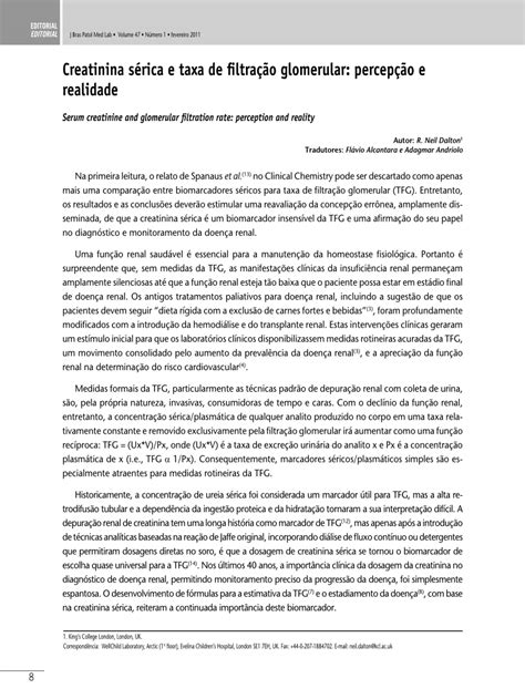 Taxa De Filtração Glomerular Abaixo De 90 E Creatinina Normal