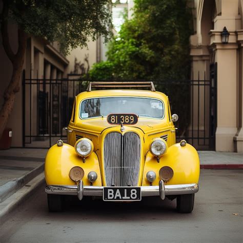 Une Voiture Vintage Avec Une Plaque D Immatriculation Jaune Qui Dit Ba