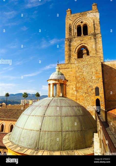 Monreale Cathedral Bell Tower In Monreale Palermo Sicily Italy