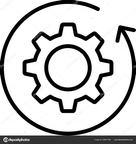 Cogwheel Configuration Setting Icon Outline Style Stock Vector Image By