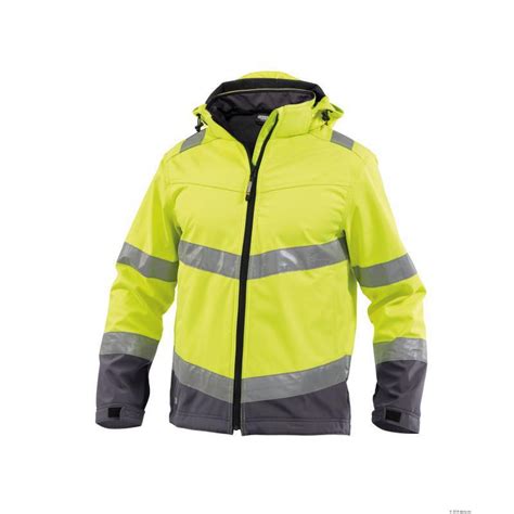 Veste Softshell Haute Visibilit Malaga Jaune Fluo Gris Xxl Tecniba