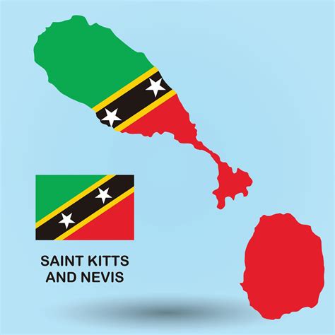 Saint Kitts And Nevis Map And Flag Background 5933374 Vector Art At