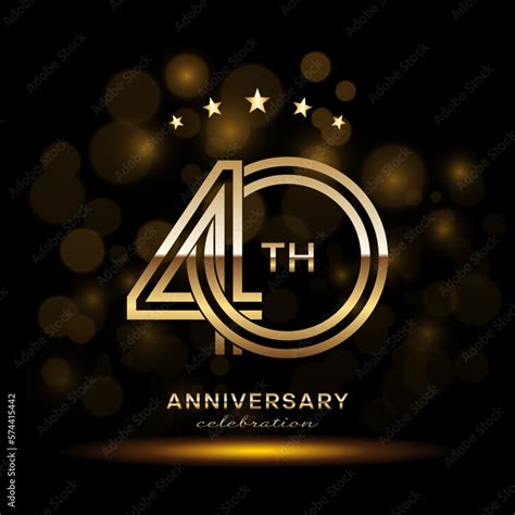 40 year anniversary celebration. Anniversary logo design with double ...