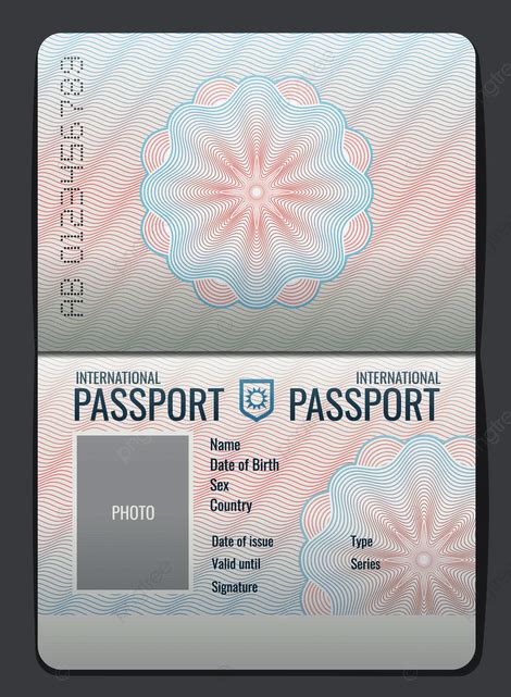 Plantilla De Pasaporte Abierto En Blanco Ilustraci N Vectorial Aislada